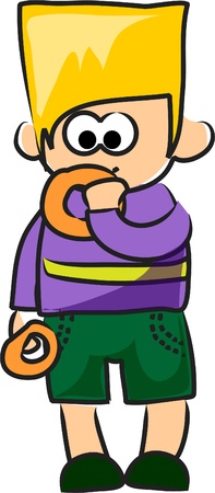 Cute happy cartoon boy のイラスト素材