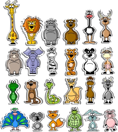 Set of cartoon vector animals のイラスト素材
