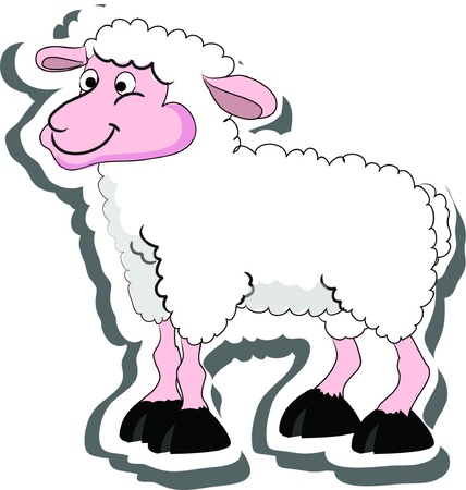 sheep, living on a farm のイラスト素材