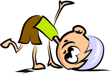 Cute happy cartoon boy のイラスト素材