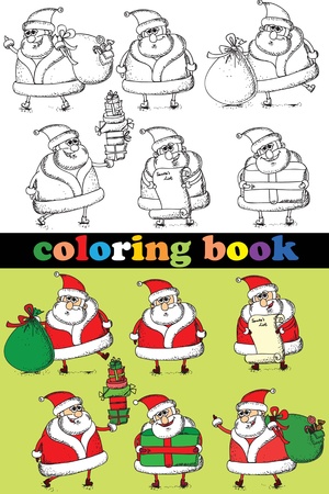 Coloring book of Santa Claus のイラスト素材