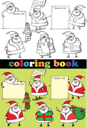 Coloring book of Santa Clausのイラスト素材