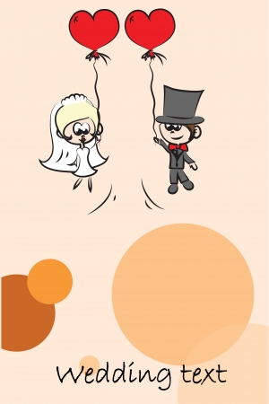 Cartoon wedding picture, backgroundのイラスト素材
