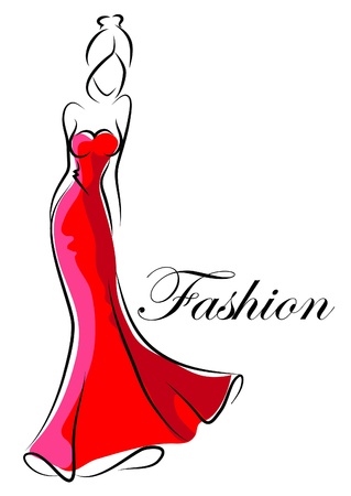 Fashion woman, hand drawing illustration のイラスト素材