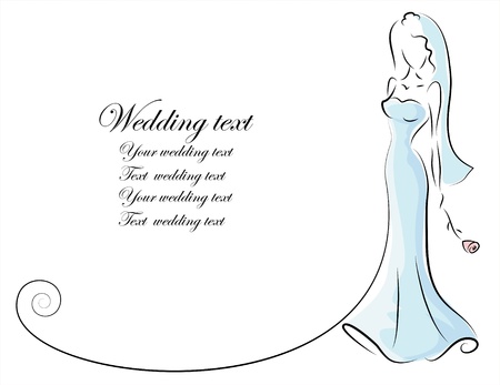 Silhouette of bride, backgroundのイラスト素材