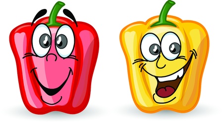 Cartoon cute peppers, background のイラスト素材