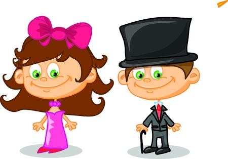 Set of cartoon cute children のイラスト素材