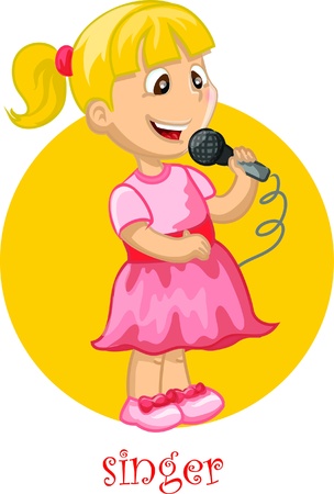 Cute cartoon singer のイラスト素材