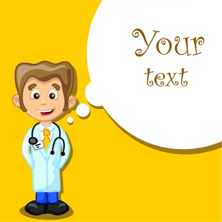 Cartoon boy on a yellow background のイラスト素材
