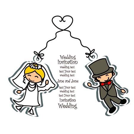 Cartoon wedding picture のイラスト素材