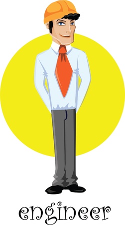 Cartoon engineer, vector backgroundのイラスト素材