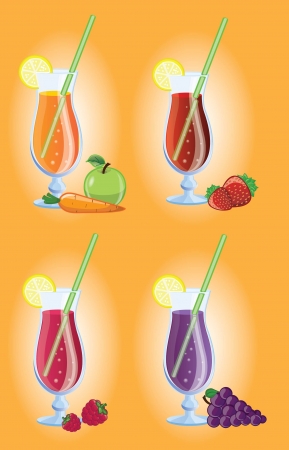 Set of different Fruit cocktails  picture のイラスト素材