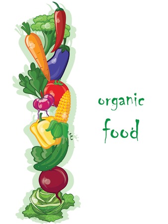 Cartoon vegetables, background のイラスト素材