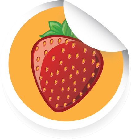 Sticker of Cartoon strawberry のイラスト素材