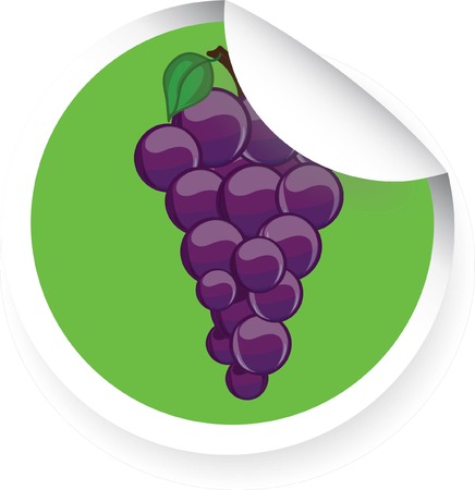 Sticker of cartoon grape のイラスト素材