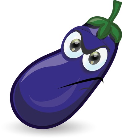 Cartoon eggplant のイラスト素材
