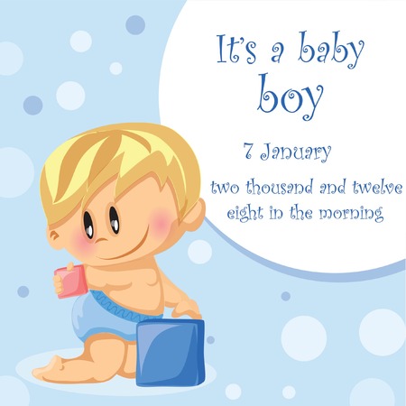 Vector illustration of baby boy, background のイラスト素材