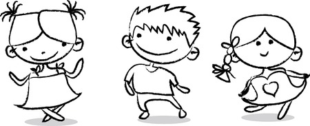 Cute cartoon kids のイラスト素材