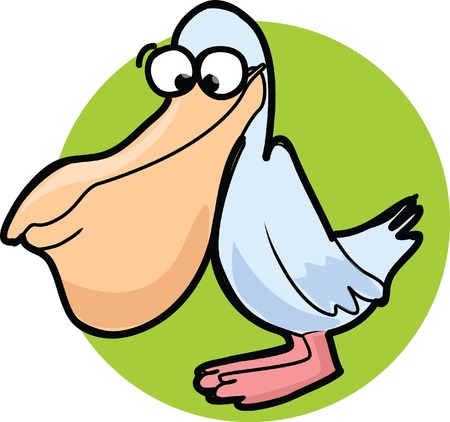 Cartoon cute pelican のイラスト素材
