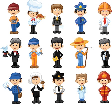 Cartoon characters of different professions のイラスト素材