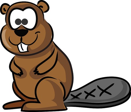 Cartoon cute beaver のイラスト素材