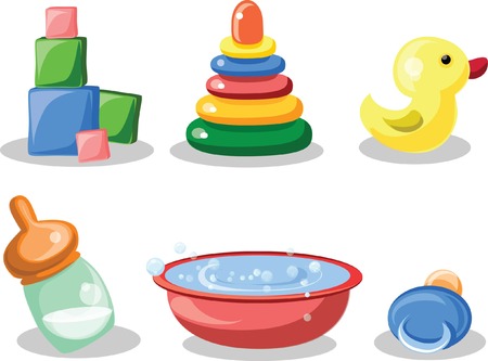 Cartoon children s accessories のイラスト素材