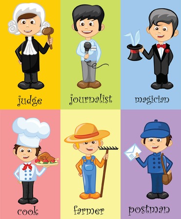 Cartoon characters of different professions のイラスト素材