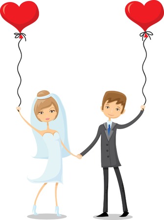 Cartoon wedding picture のイラスト素材