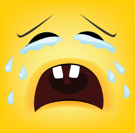 Cartoon faces with emotionsのイラスト素材