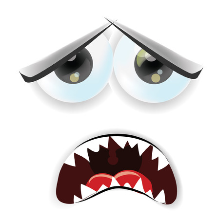 Cartoon faces with emotionsのイラスト素材
