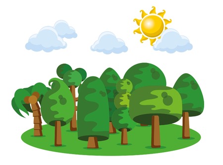 Cartoon tree iconのイラスト素材