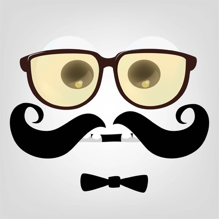 Cartoon face of hipster characterのイラスト素材
