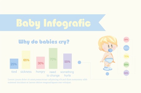 Vector baby infographic with template design elementのイラスト素材