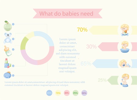 Vector baby infographic with template design elementのイラスト素材