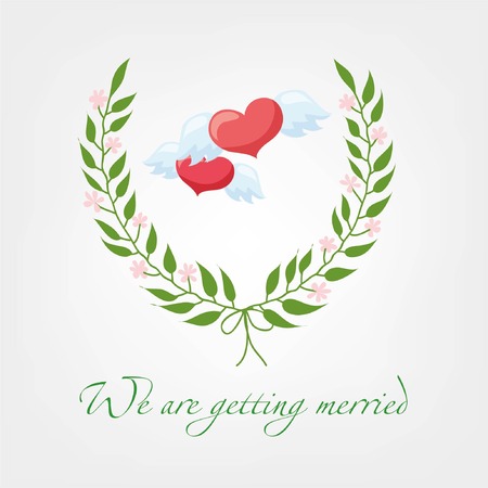 Set of wedding template design elementsのイラスト素材