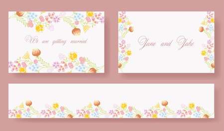Flower vector banners for wedding invitation cards with floralのイラスト素材
