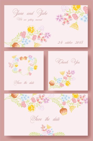 Flower vector banners for wedding invitation cards with floralのイラスト素材
