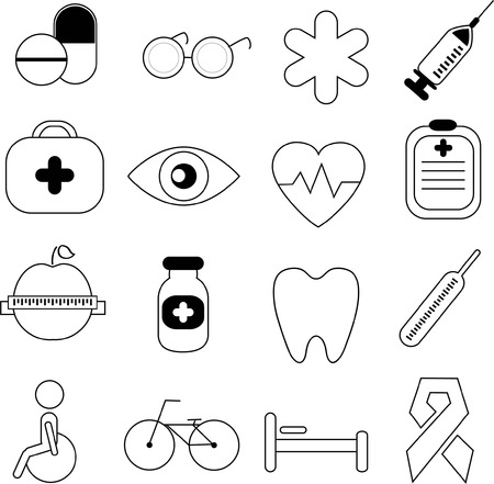 Set of vector medical and health icons set for mobile and webのイラスト素材