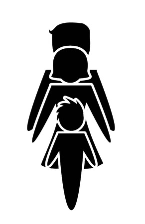 Family icon over white background in flat designのイラスト素材