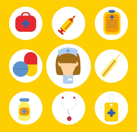 Concept flat icon healthcare design elementsのイラスト素材