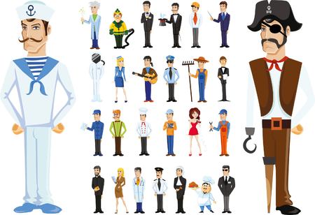 Cartoon vector characters of different professionsのイラスト素材