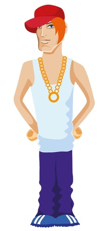 Rapper Character Vector Illustrationのイラスト素材