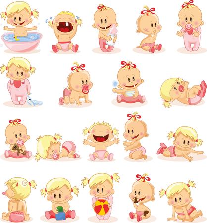 illustration of baby girlsのイラスト素材