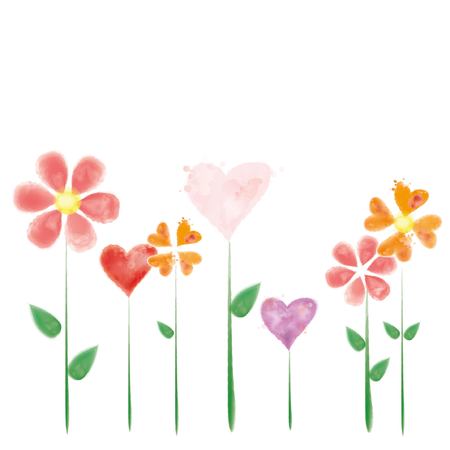 Floral vintage background. Watercolor flowers.のイラスト素材