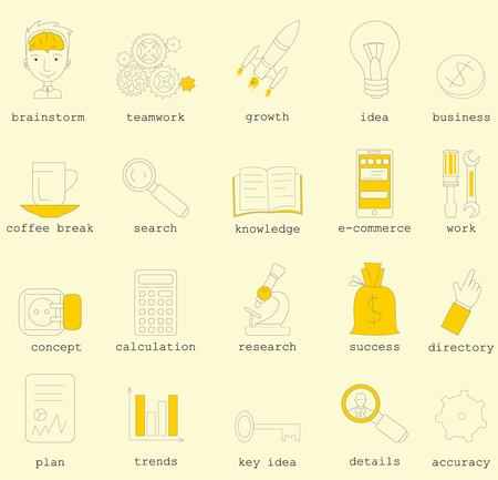 Line icons with flat design elementsのイラスト素材