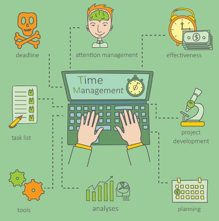 Doodle line design of web banner templates withのイラスト素材