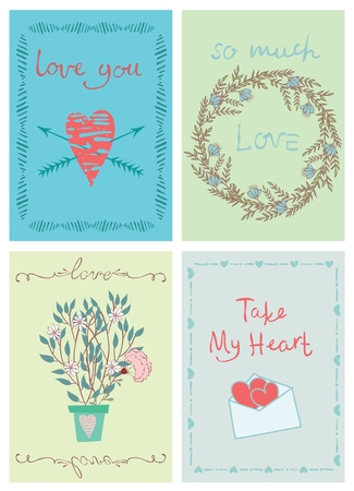 Valentines Day Greeting Cardsのイラスト素材