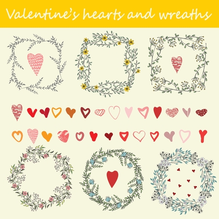 Valentine's hearts vector set.のイラスト素材