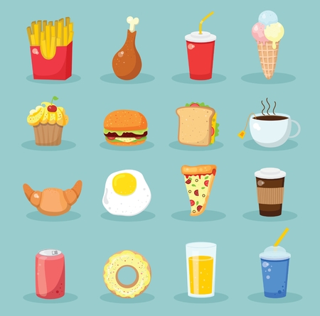 Cartoon food illustrations.のイラスト素材