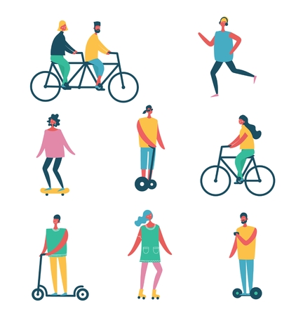 Vector illustration of flat design charactersのイラスト素材